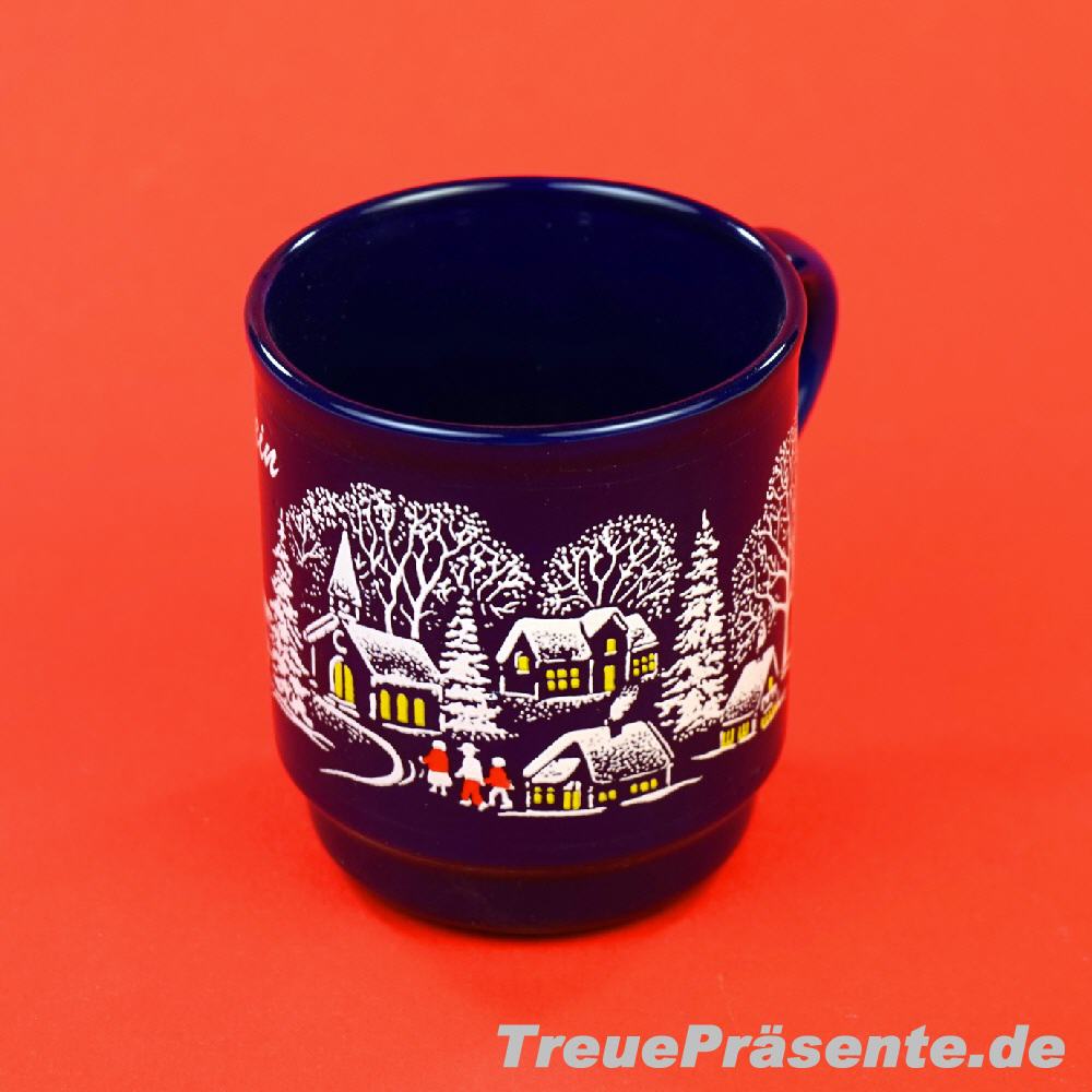 Gl&uuml;hweinbecher blau mit Henkel