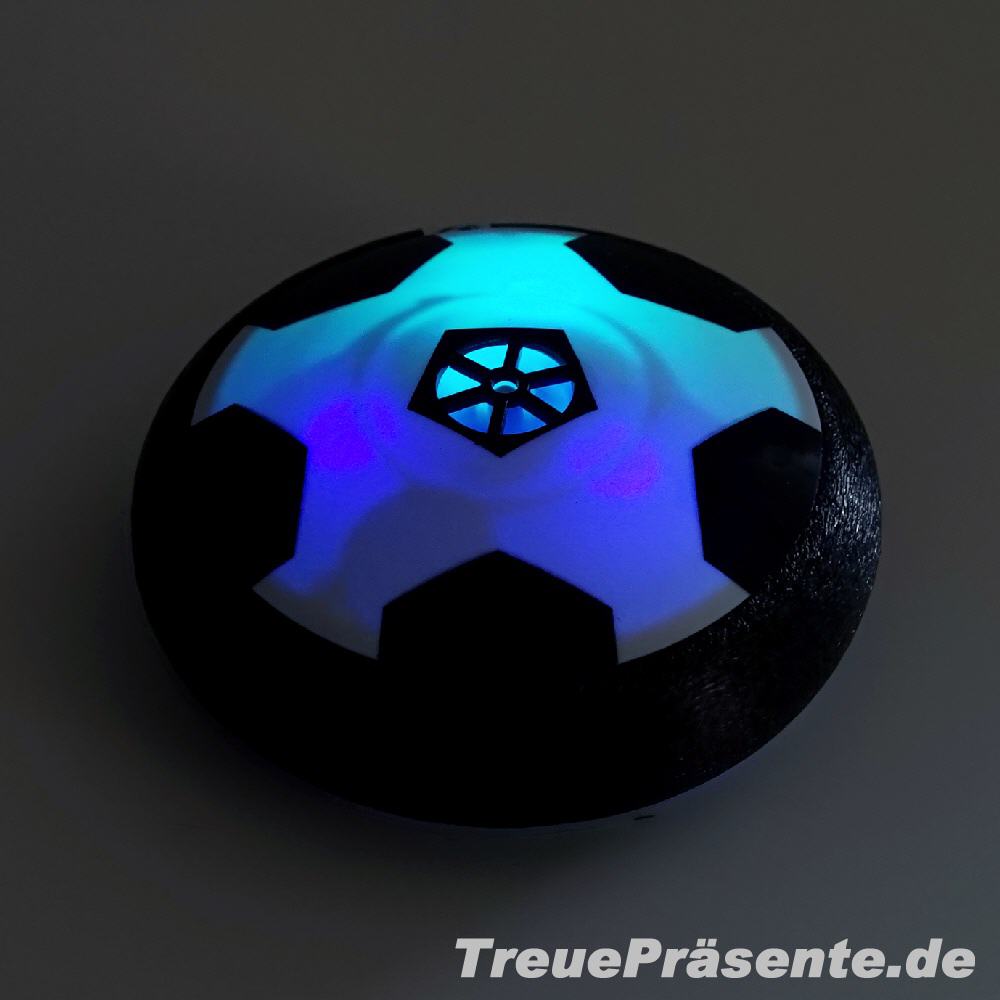 Luftkissen-Fu&szlig;ball beleuchtet