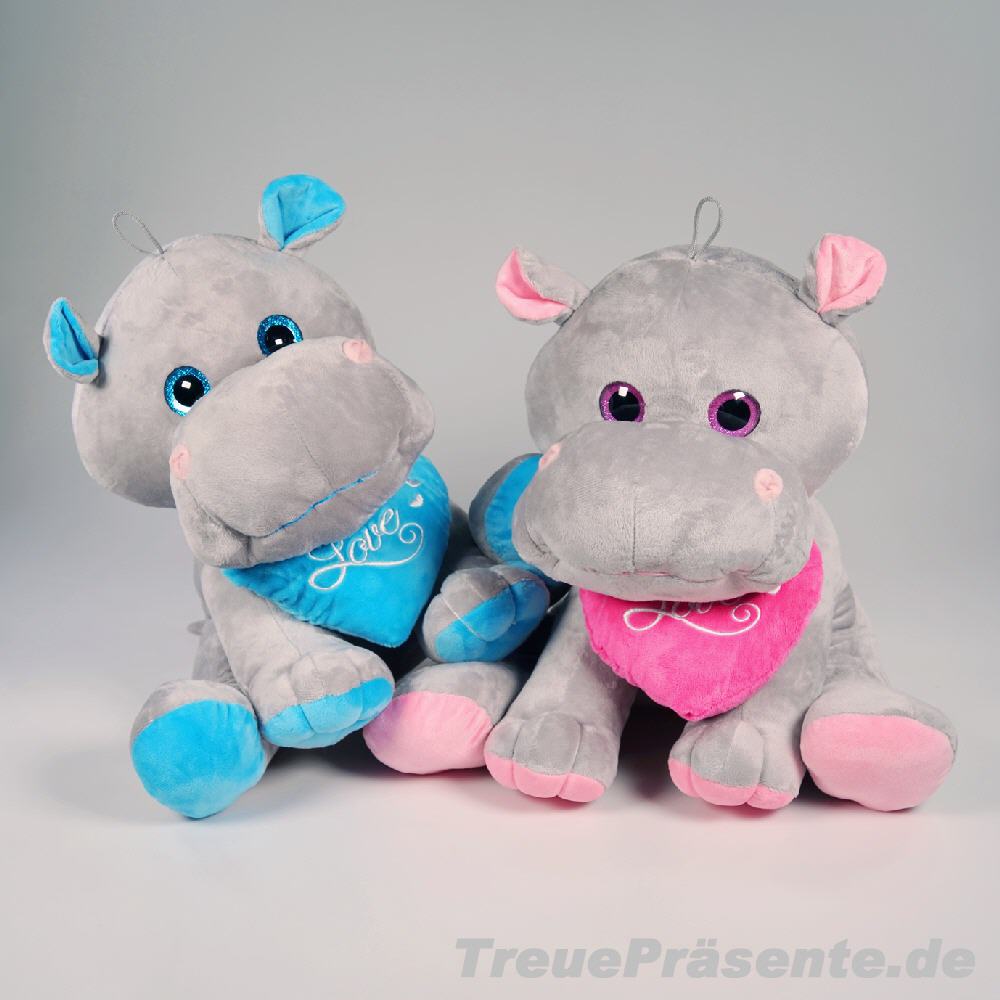 Pl&uuml;sch-Nilpferde mit Herz