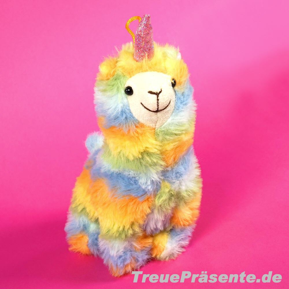 Pl&uuml;sch Lama Regenbogenfarben