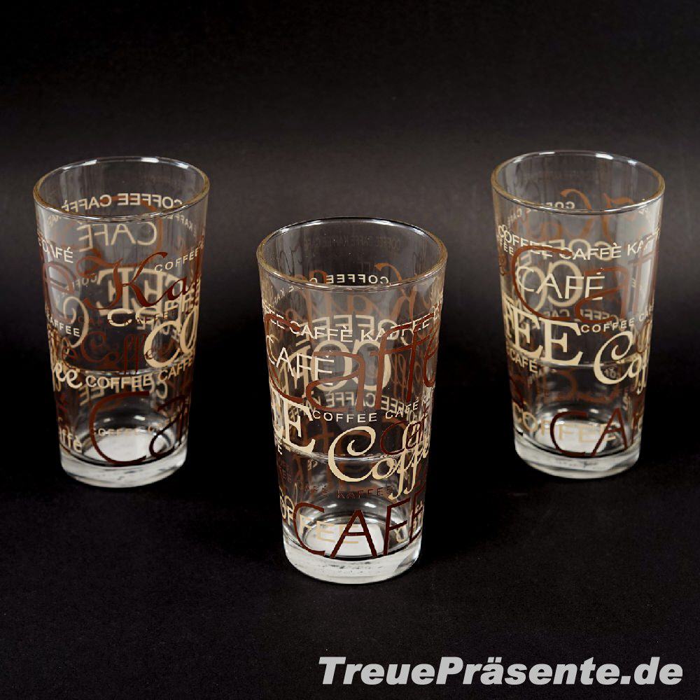 Latte Macchiato Gl&auml;ser mit Dekor