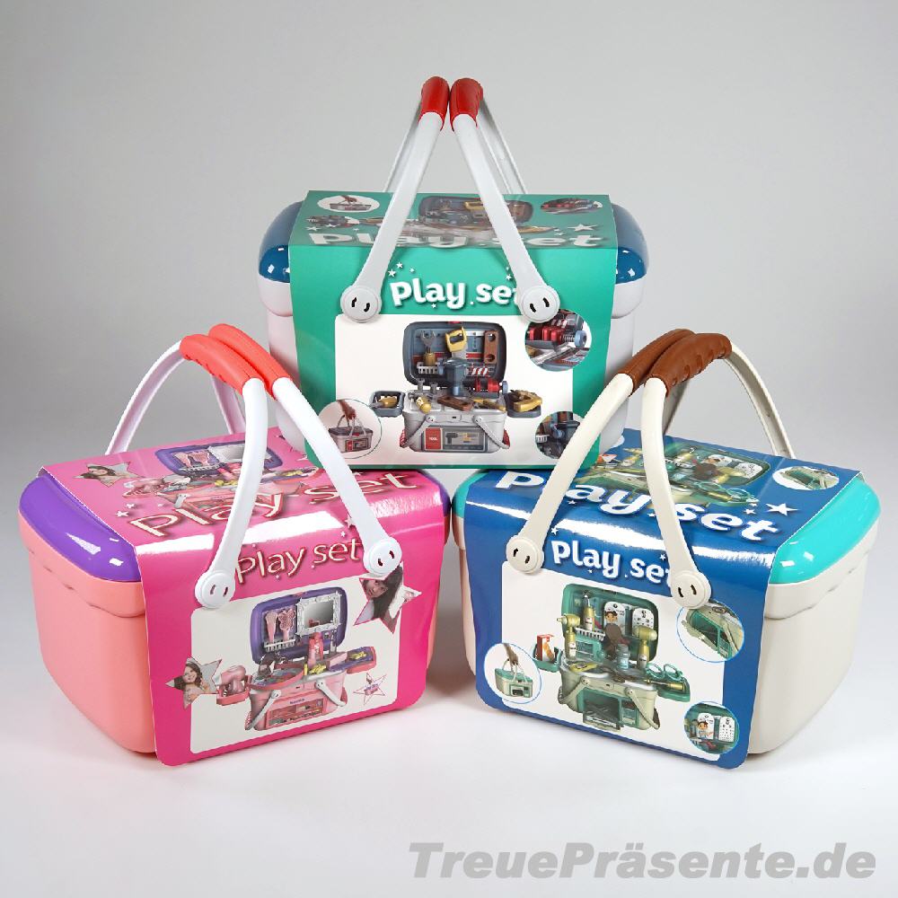 Spielset im Koffer sortiert