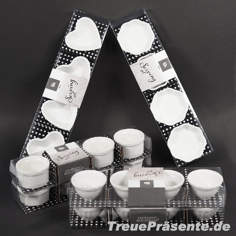 Porzellan-Sch&auml;lchen 4er-Set sortiert