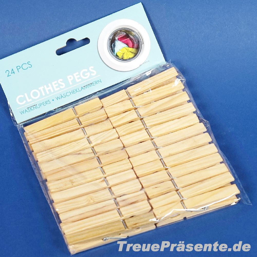 W&auml;scheklammern aus Holz 24er-Set