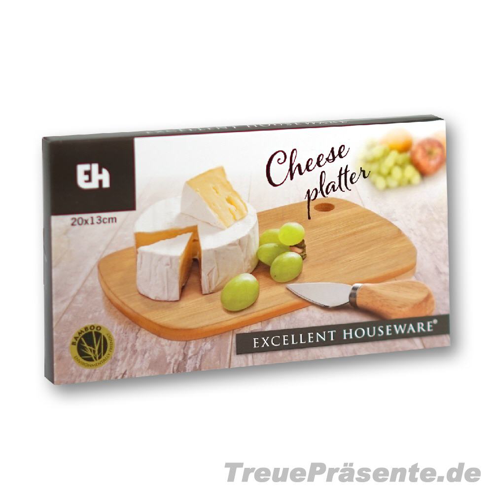 K&auml;sebrett Bambus mit K&auml;semesser