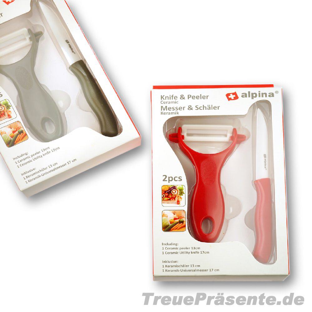 Keramik Sch&auml;ler und Messer Set