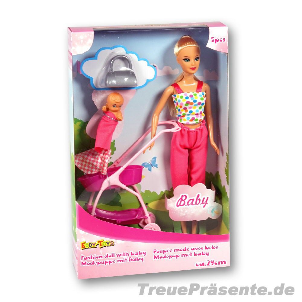 Modepuppe Mutter mit Baby