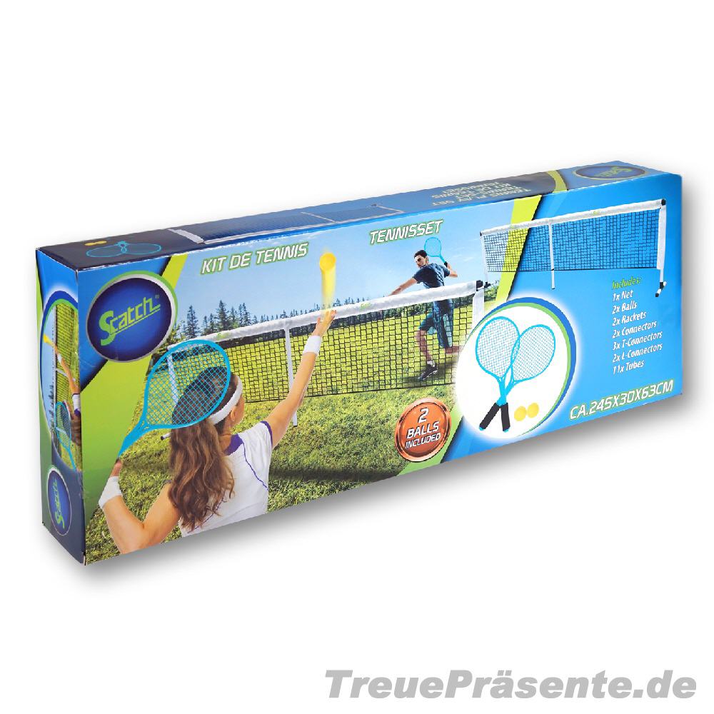 Tennis-Set mit Netz, Schl&auml;gern, Ball