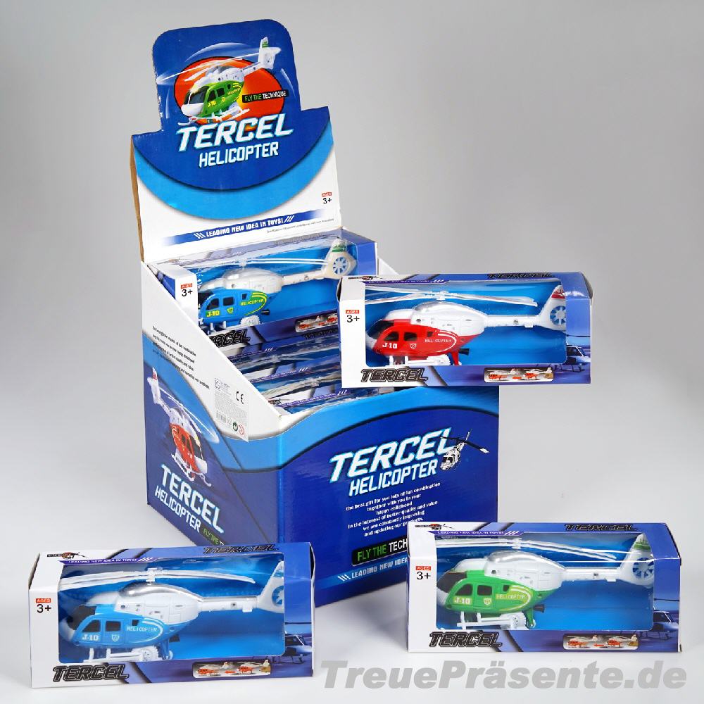 Spielzeug-Hubschrauber im Display