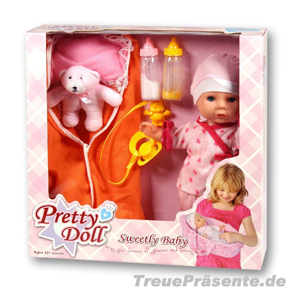 Babypuppe mit Decke und Zubeh&ouml;r
