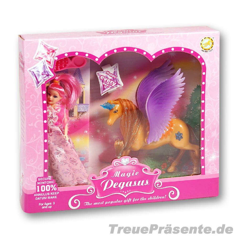 Prinzessin mit Einhorn und B&uuml;rste