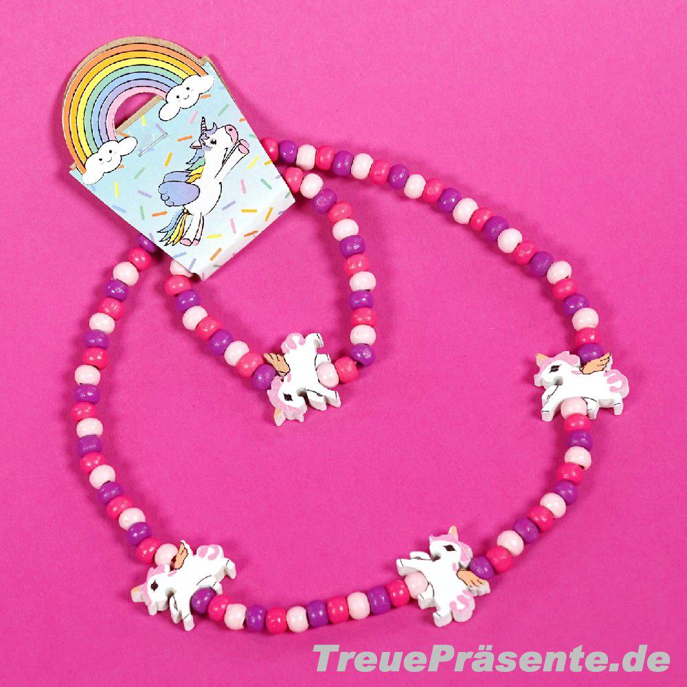 Einhorn Kette und Armband aus Holz