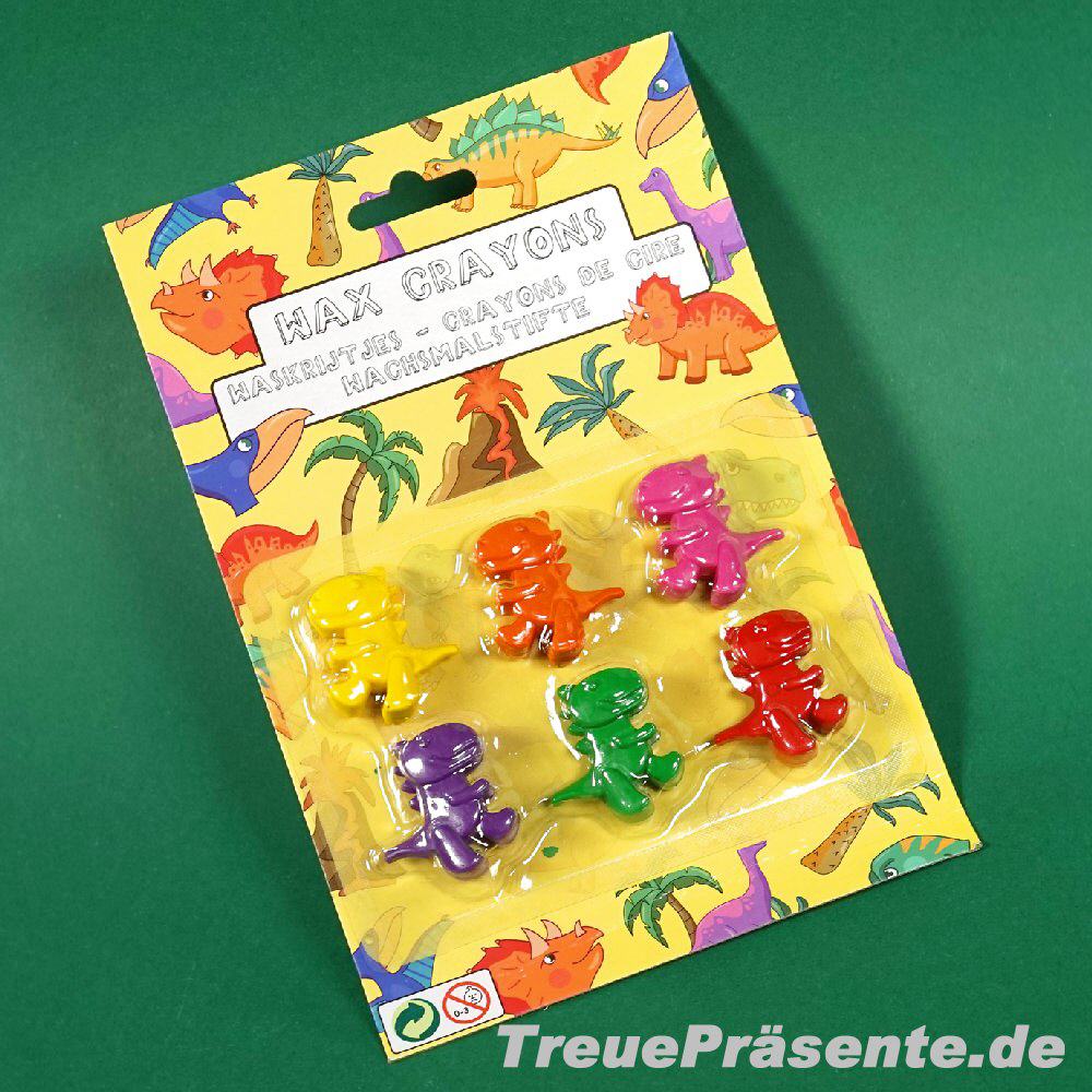 Wachsmalstifte Dinos auf Karte