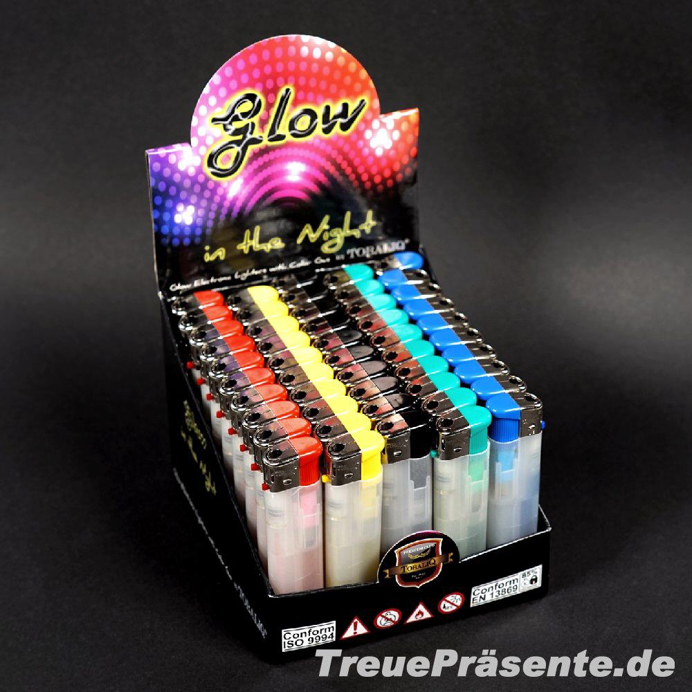 Feuerzeuge mit fluoreszierendem Gas