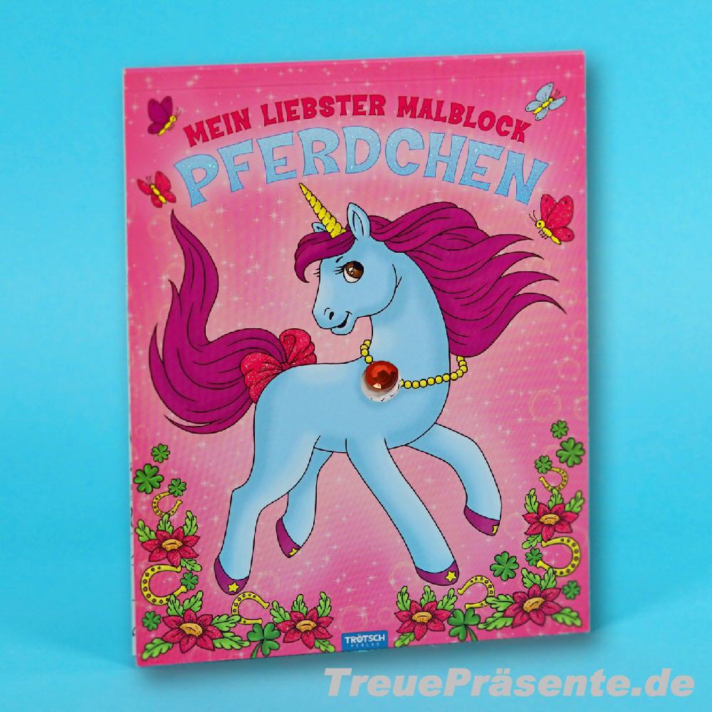 Malblock Pferdchen mit Schmuckstein