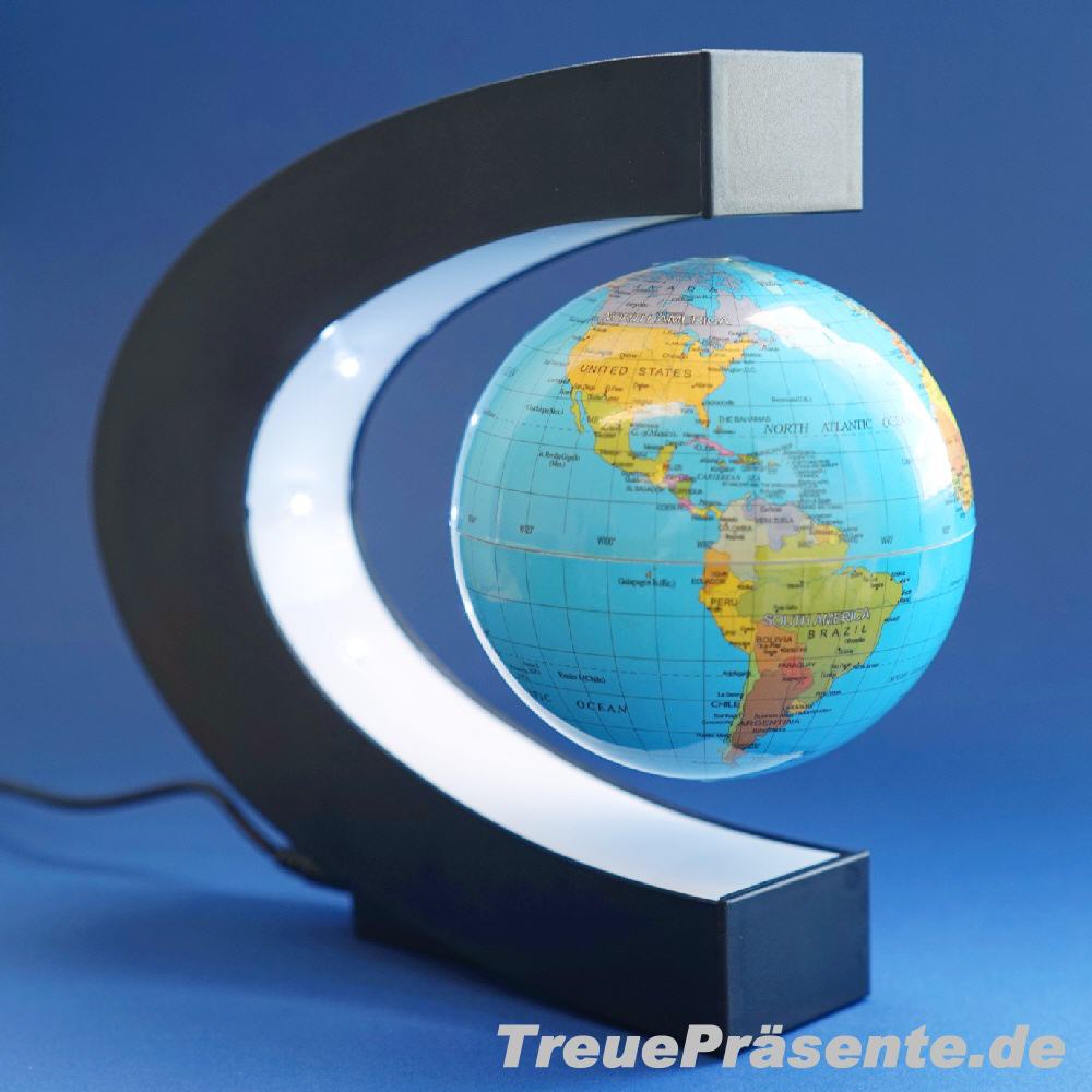 Erdkugel schwebend in Leuchte