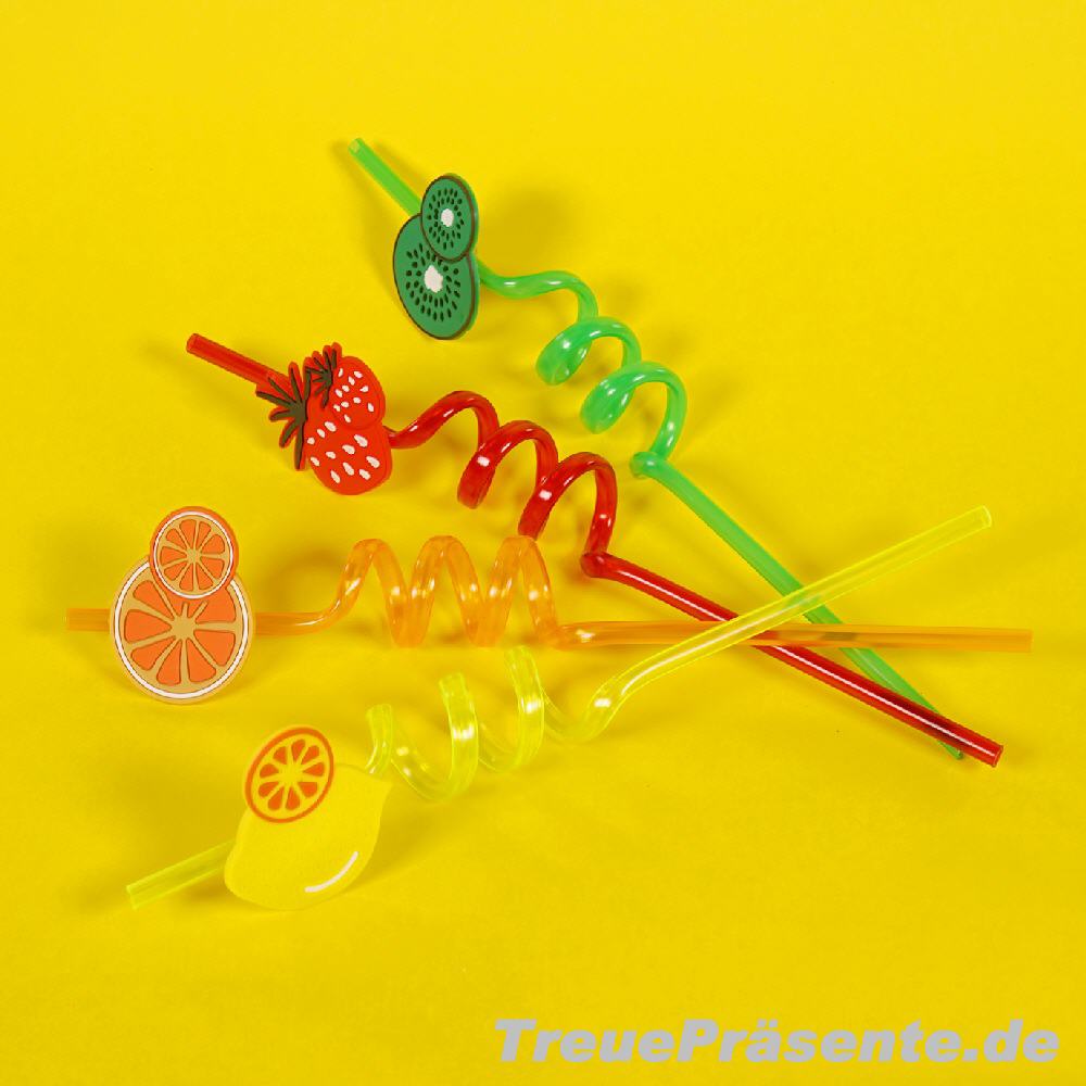 Trinkhalme Fr&uuml;chte 4er-Set
