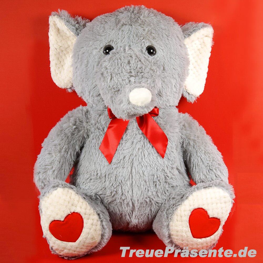 Pl&uuml;sch-Elefant mit Schleife