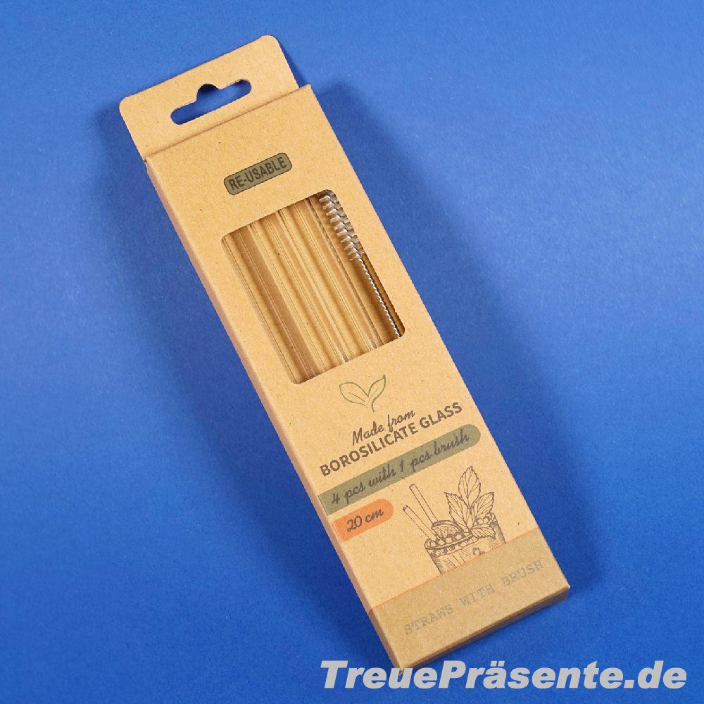 Glas-Trinkhalme 5teilig