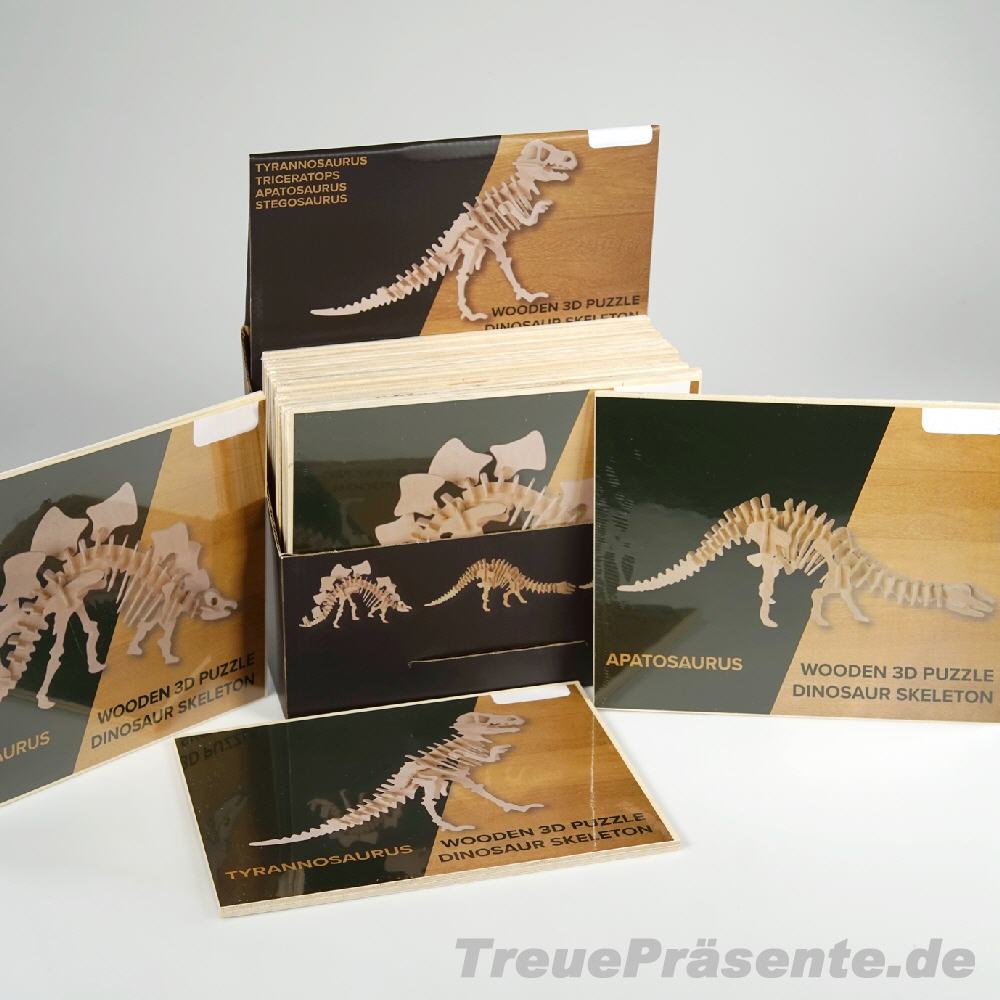 Natur-Holzpuzzle Dinos 3D
