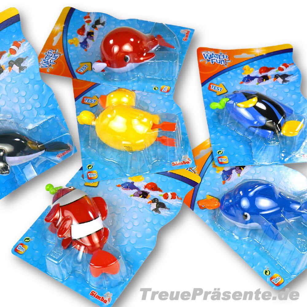 Aufzieh-Schwimmtiere sortiert