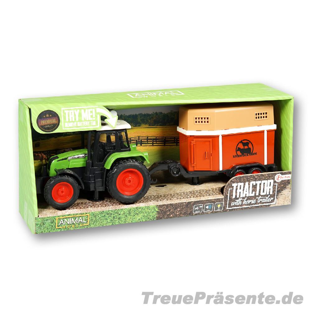 Traktor mit Pferdeanh&auml;nger Licht und Ton