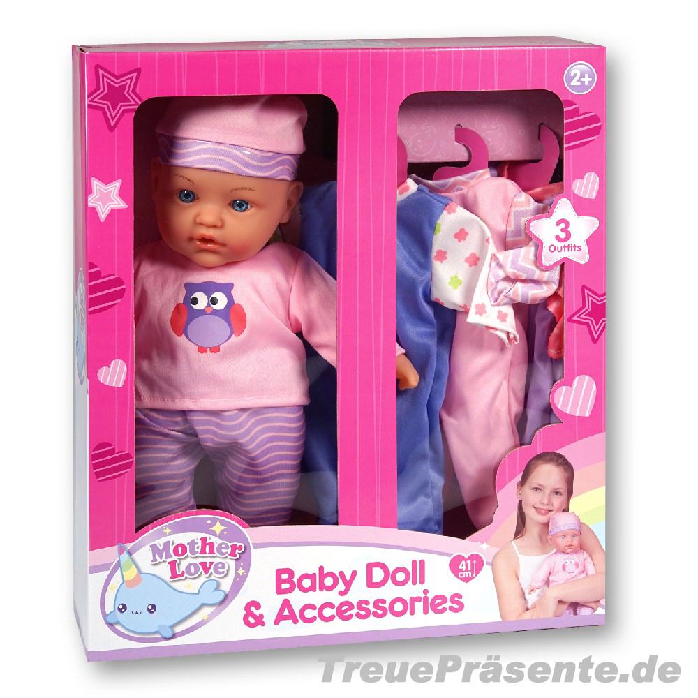 Babypuppe Speilset drei Outfits