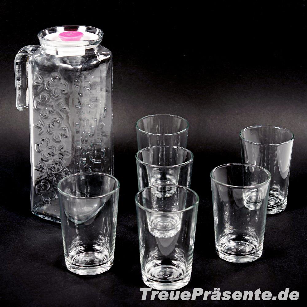 Wasserkaraffen und Gl&auml;serset 7teilig