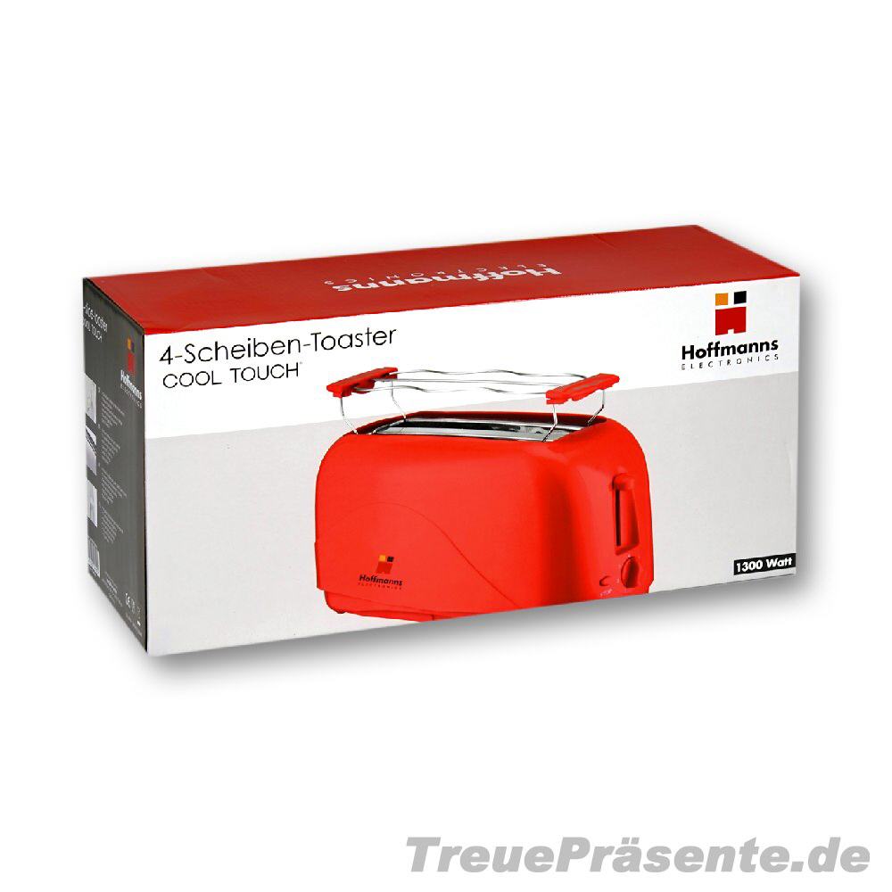 Toaster f&uuml;r 4 Scheiben in rot