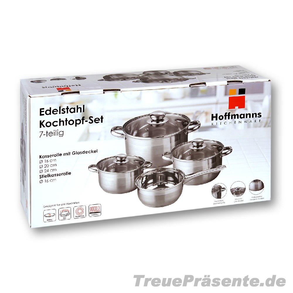 Edelstahl-Kochtopf-Set 7teilig