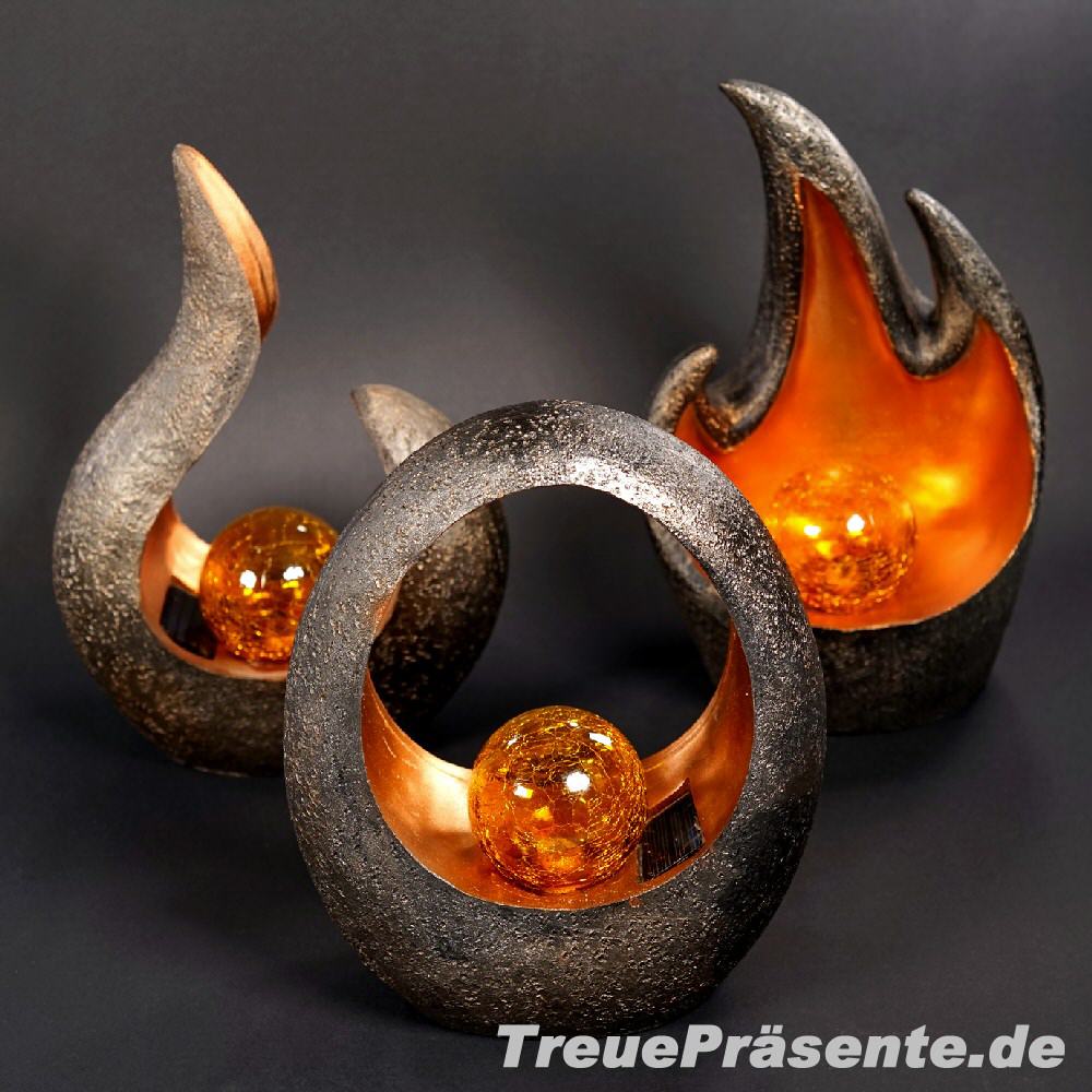 Design-Solarleuchte 3fach sortiert