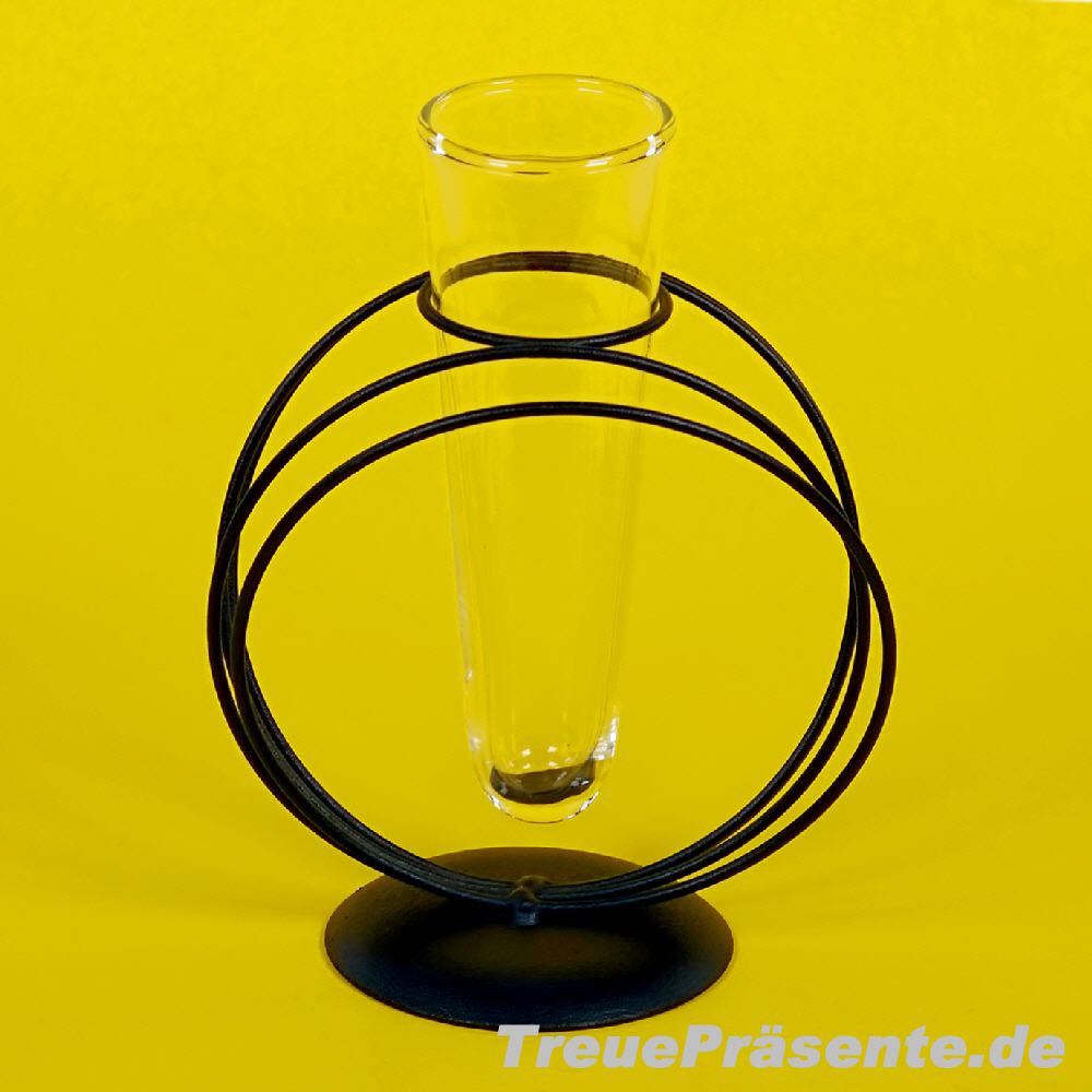 Blumenvase aus Glas/Metall