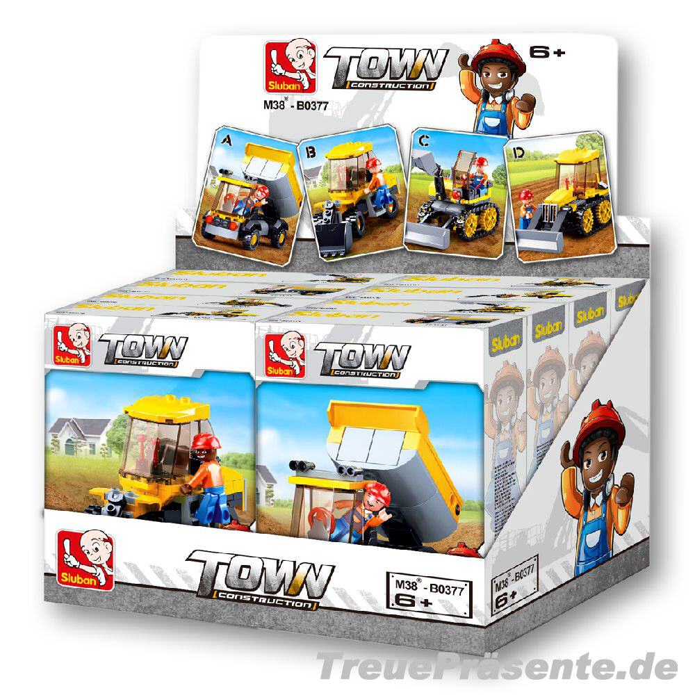 Steckbaukasten Baufahrzeuge im Display