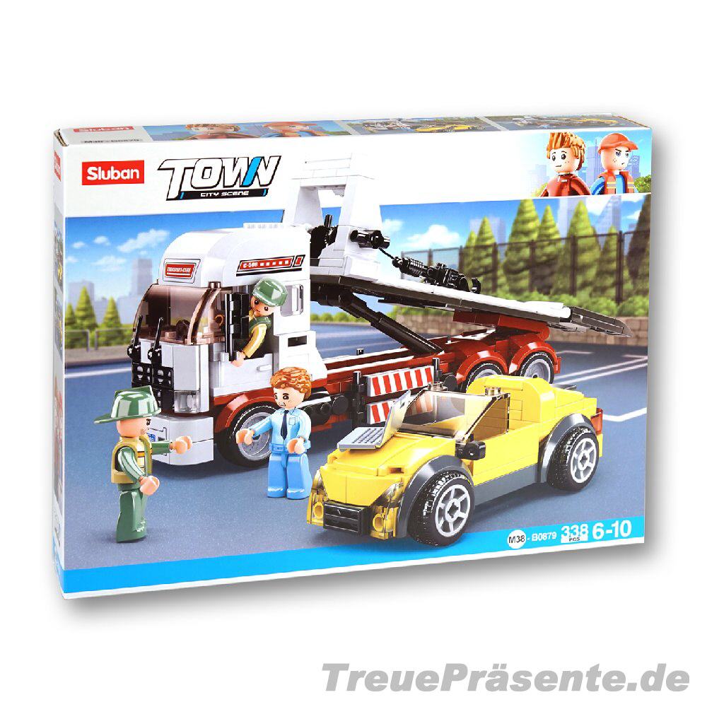 Abschleppwagen mit Auto 338 Teile