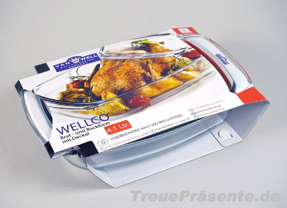 TreuePr&auml;sent Glas Brat- & Backform 4,1 Liter