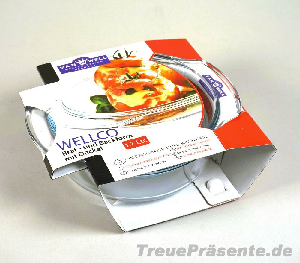 TreuePr&auml;sent Glas Brat- & Backform 1,7 Liter