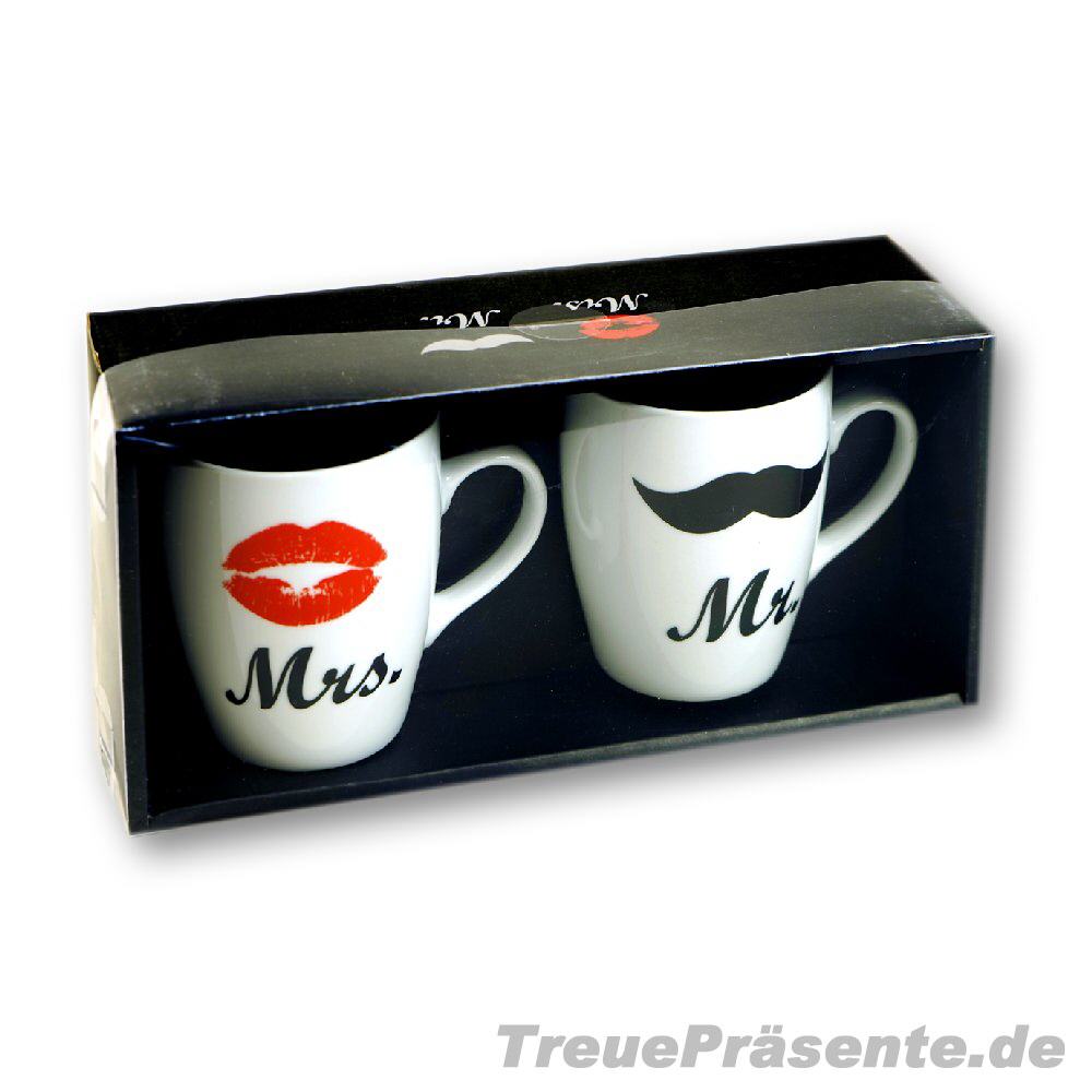 TreuePr&auml;sent Becher-Set Mr & Mrs
