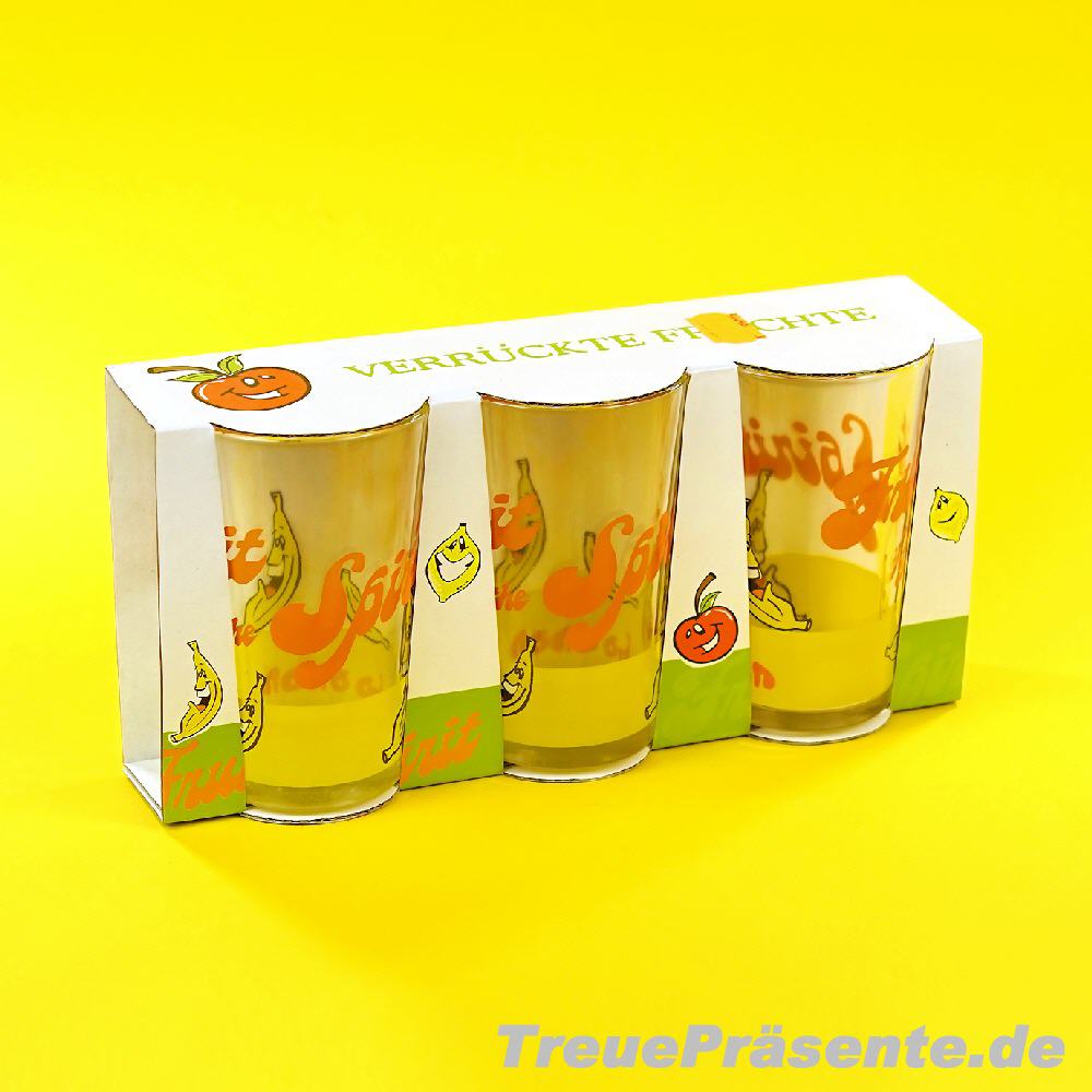 Limonadengl&auml;ser 3er-Set Fr&uuml;chte