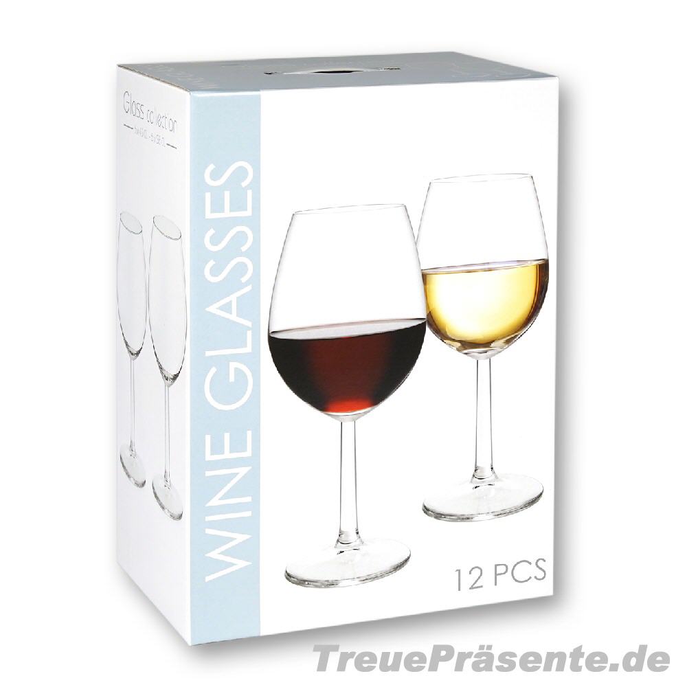 12er-Set Rotwein und Wei&szlig;weingl&auml;ser