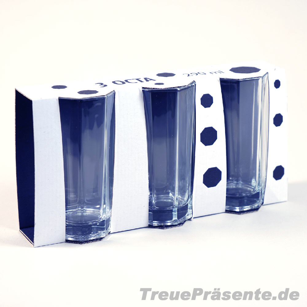 TreuePr&auml;sent Gl&auml;ser 3er-Set Achteck