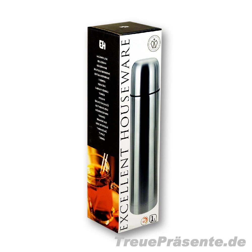 TreuePr&auml;sent Thermoskanne aus Edelstahl 1 Liter