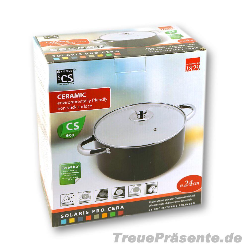 TreuePr&auml;sent Kochtopf mit Deckel 24 cm