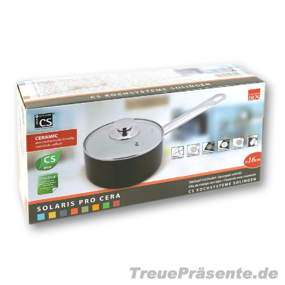 TreuePr&auml;sent Stieltopf mit Deckel 16 cm