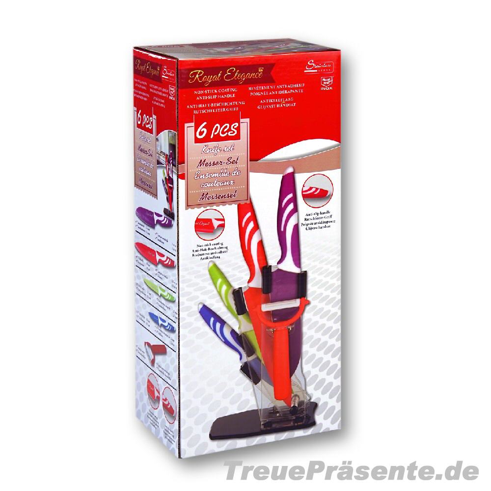 Design-Messer-Set im Acrylst&auml;nder