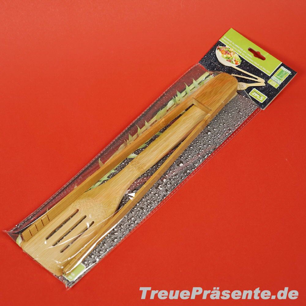 Salatbesteck aus Bambus