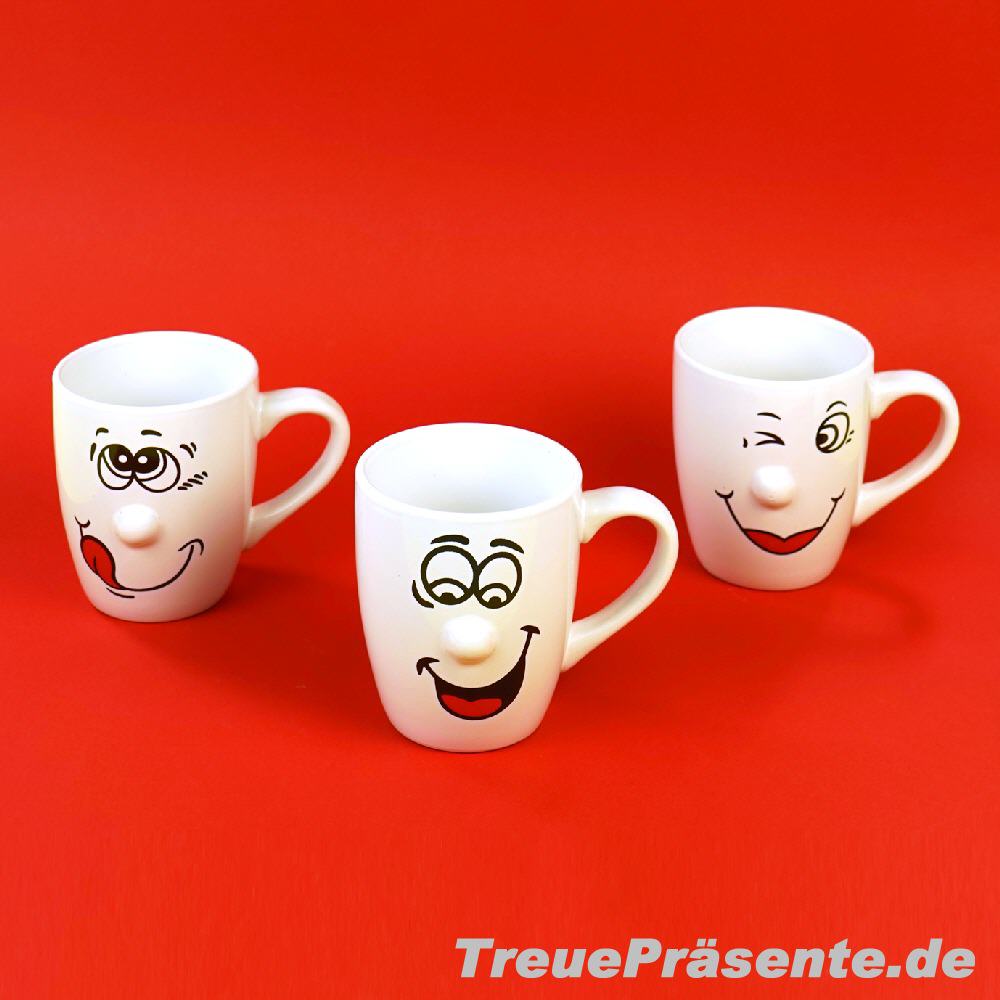 Keramikbecher Lustige Gesichter