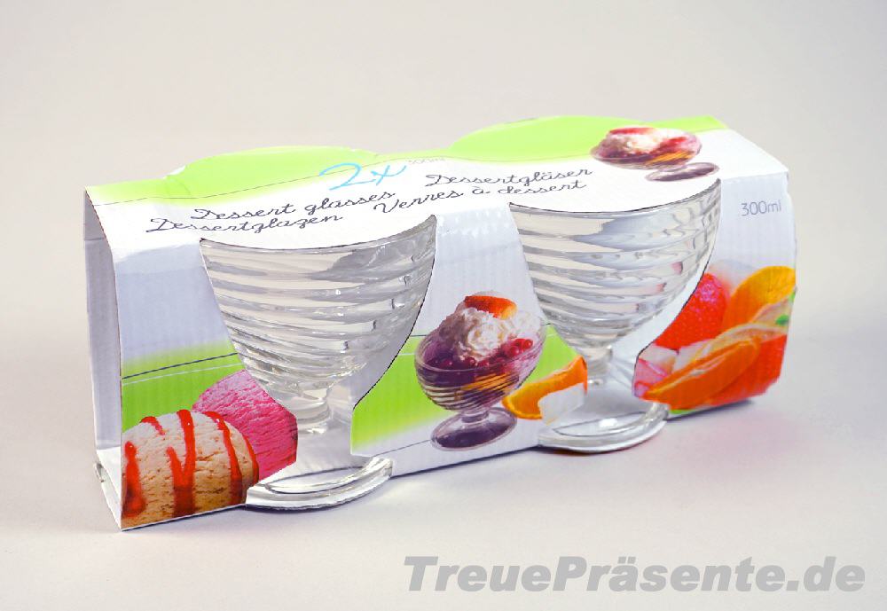 TreuePr&auml;sent Eis- und Dessertschalen aus Glas 2er-Set