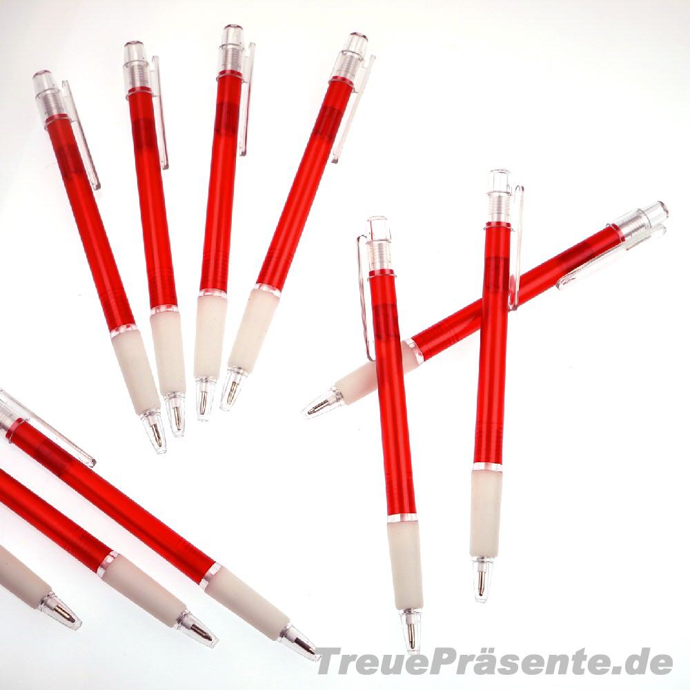 Kugelschreiber rot mit Gummigriff