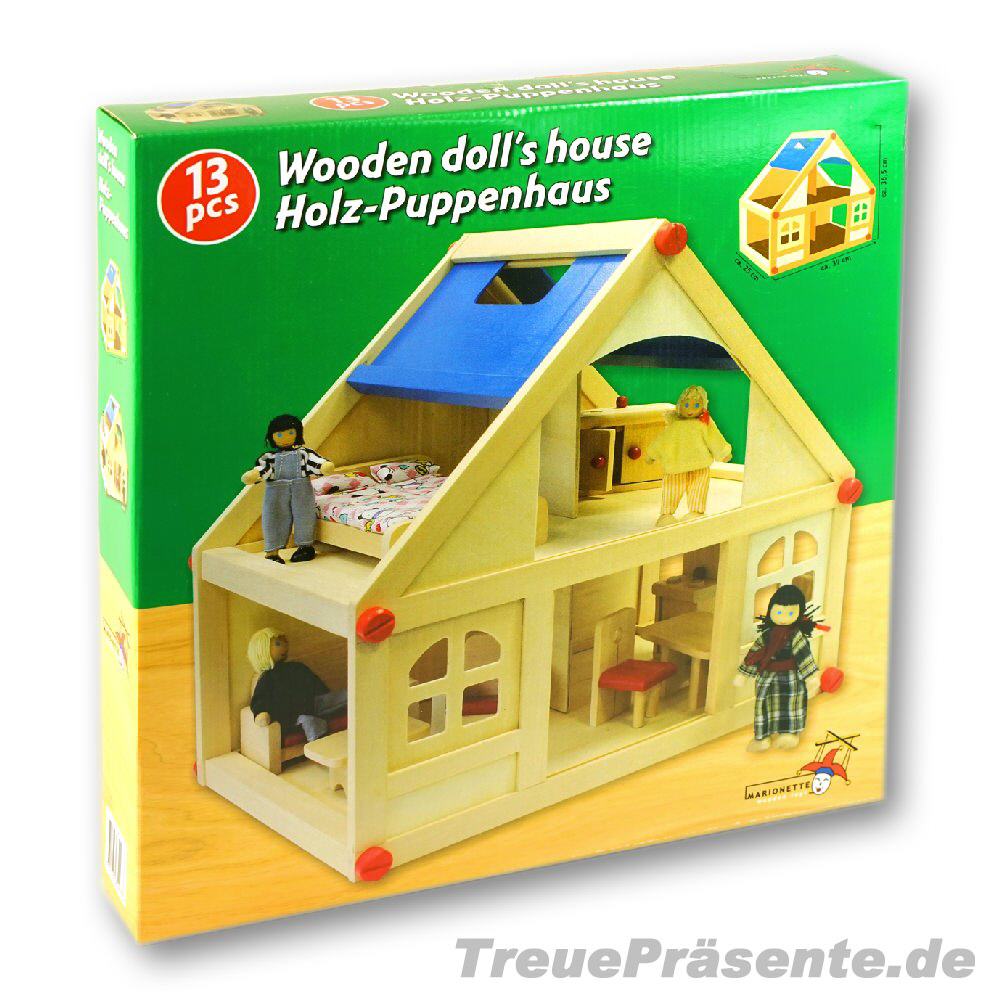 TreuePr&auml;sent Holz-Puppenhaus