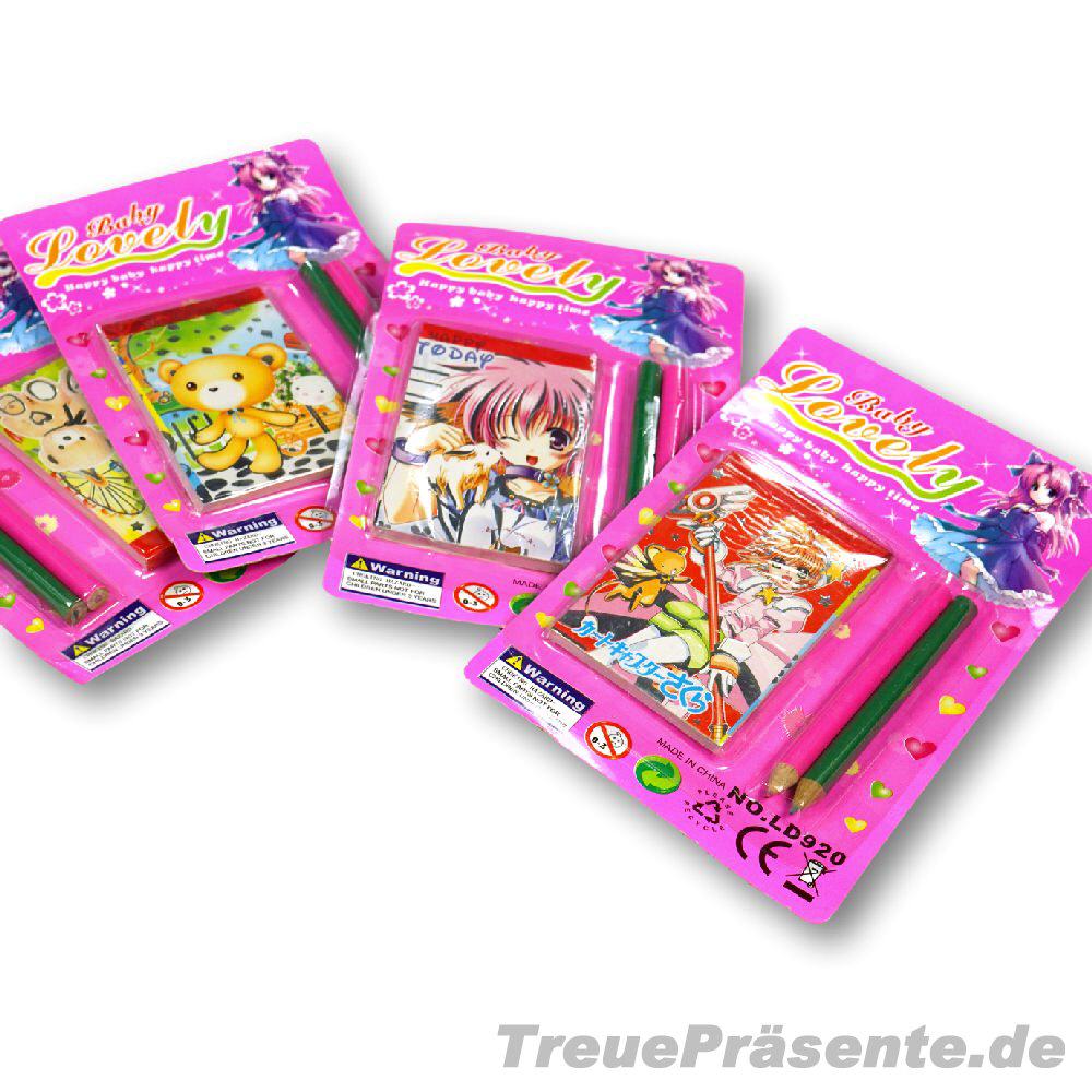 M&auml;dchen-Notizbuch mit Stiften